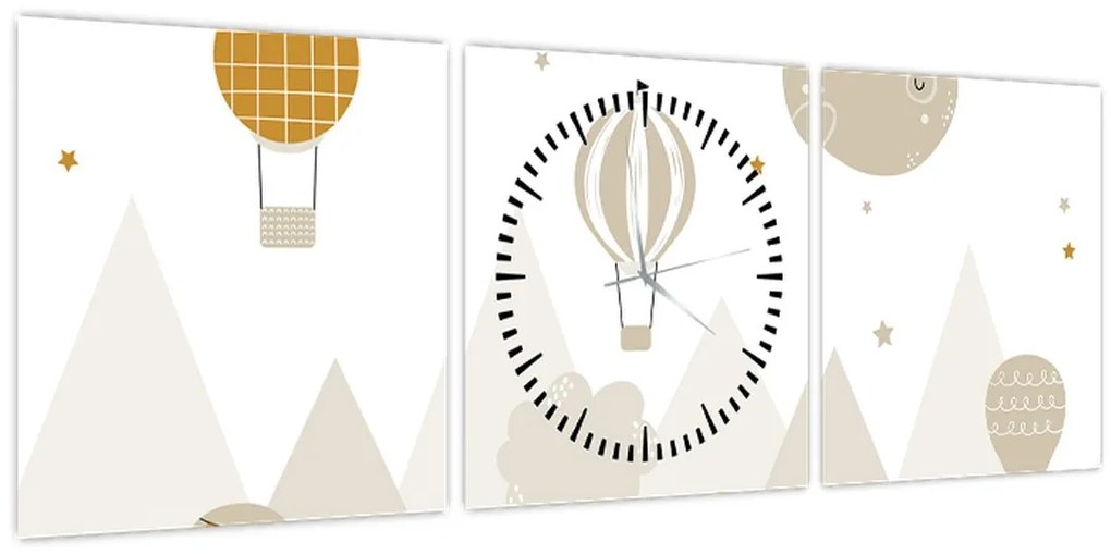 Tablou - Baloane zburătoare (cu ceas) (90x30 cm)