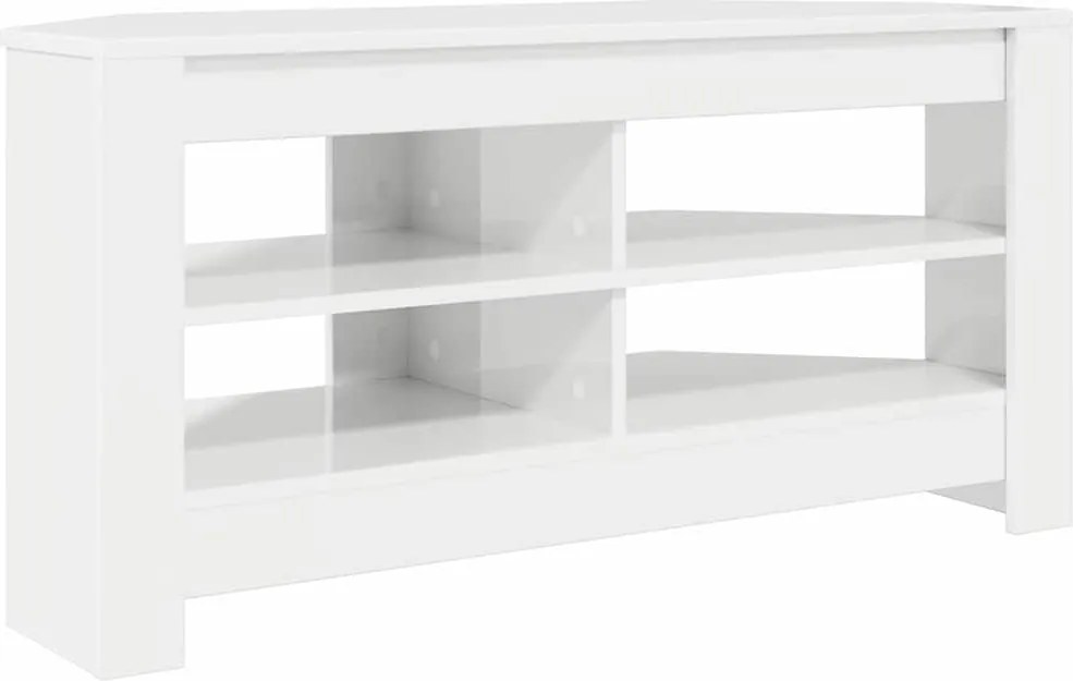 vidaXL DulapdecolțpentruTV Alb lucios 102 x 40,5 x 45 cm Lemn compozit