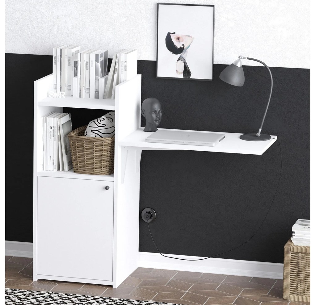 Masă PC Aliex 10 (alb + negru). 1089149