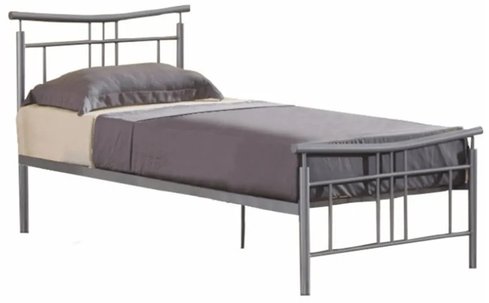 Cadru pat cu somieră, metal argintiu, 90x200, DORADO