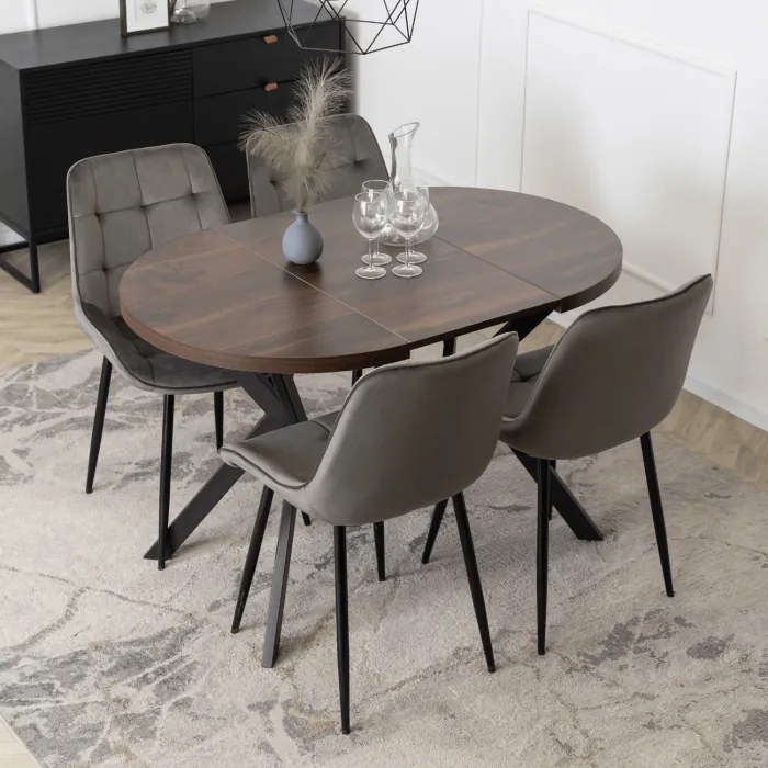 JAKS Masa rotundă extensibilă 80 - 160 cm nuc Dorian