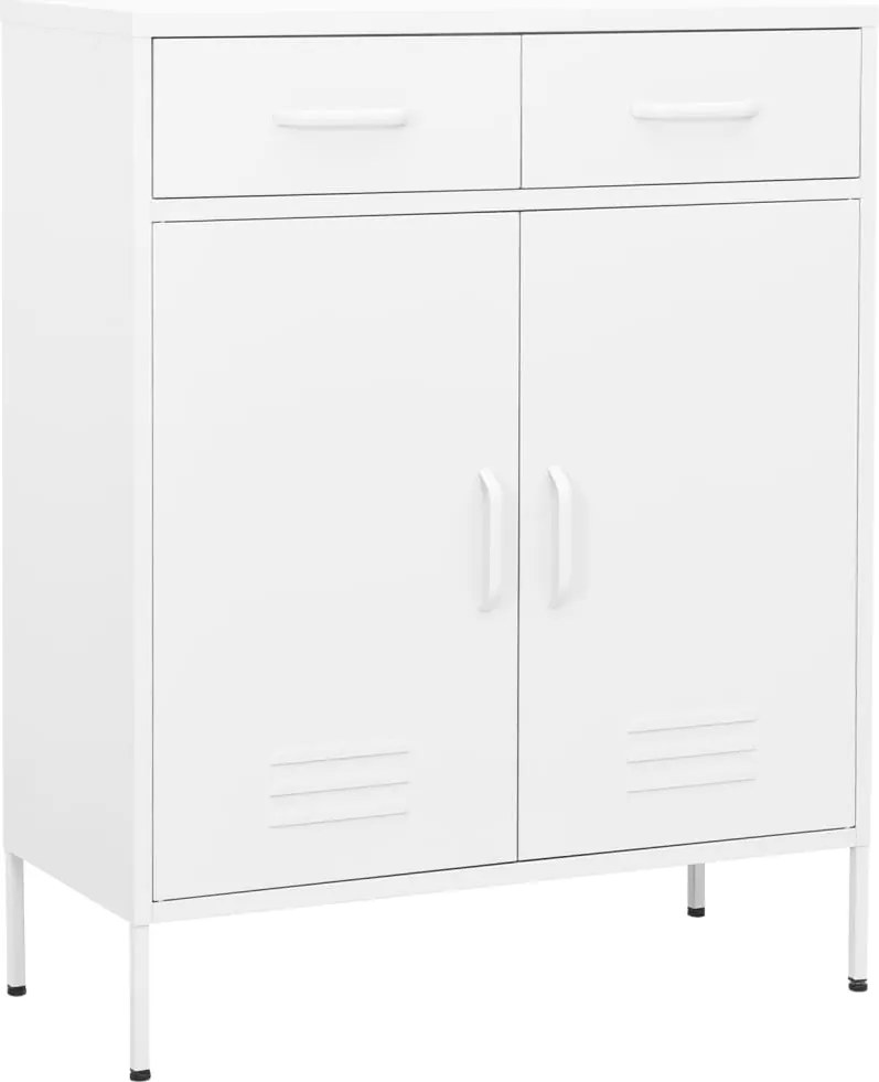 vidaXL Dulap de depozitare, alb, 80x35x101,5 cm, oțel