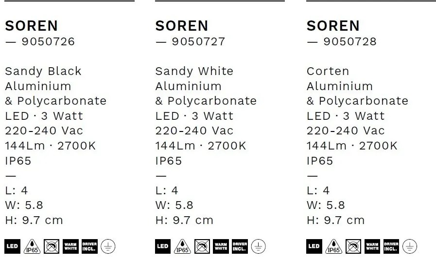 Spot LED aplicat iluminat scari exterior SOREN corten IP65
