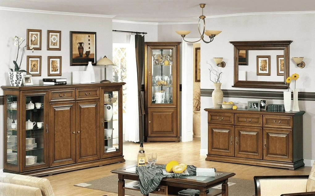 Oglindă lemn masiv nuc Ravino 81 x 161 cm