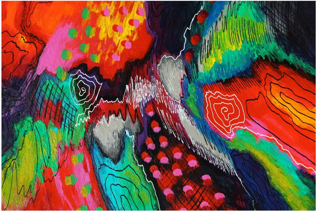 Tablou abstract - culori (90x60 cm)