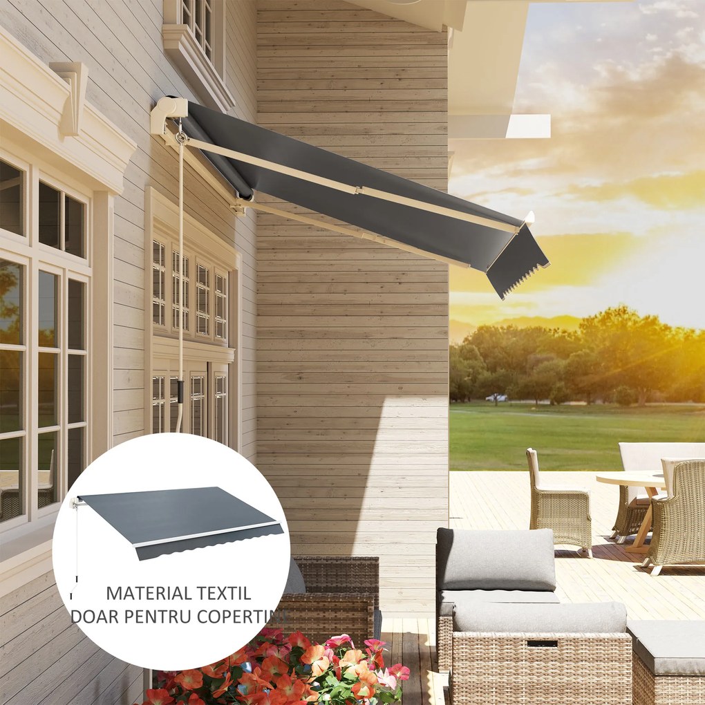 Outsunny Material de Înlocuire Copertină, Rezistent la Apă, 4 x 3 m, Gri | Aosom Romania