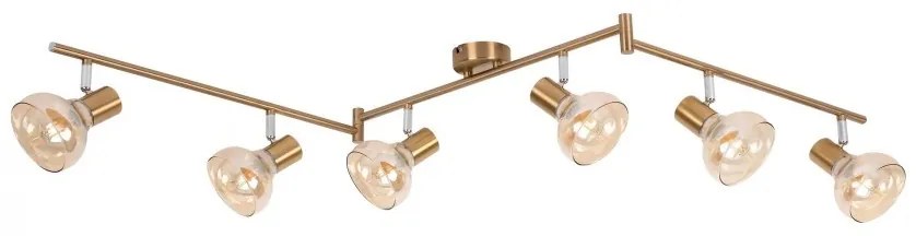 Lustra aplicata design modern Holly 6L auriu/amber