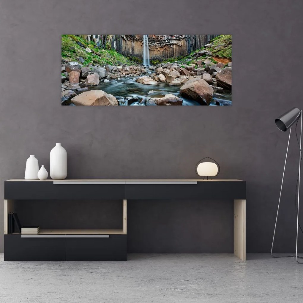Tablou - Cascada Svartifoss, Islanda (120x50 cm)