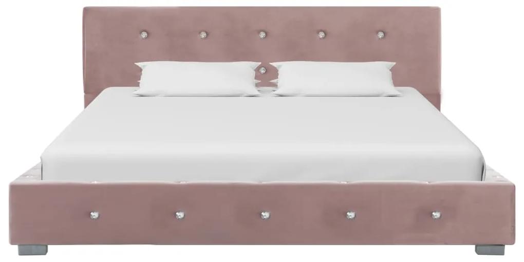 280398 vidaXL Cadru de pat, roz, 120 x 200 cm, catifea