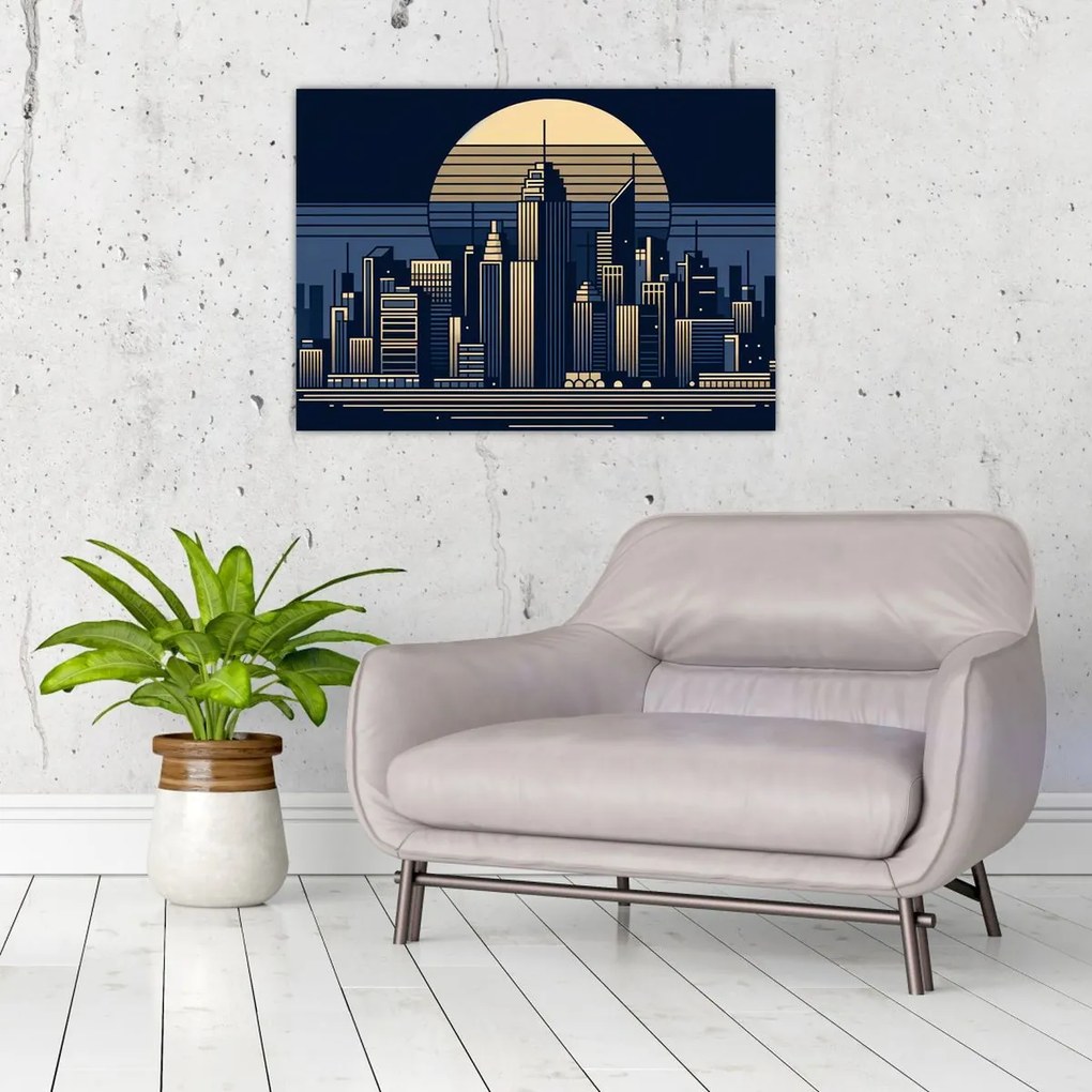 Tablou – Oraș geometric (70x50 cm)