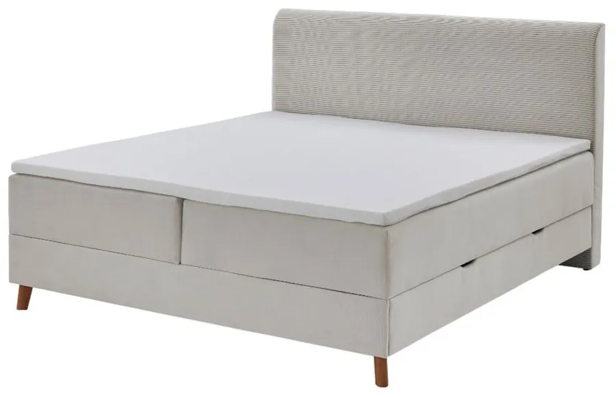 Pat boxspring bej cu spațiu de depozitare 180x200 cm Memphis - Meise Möbel