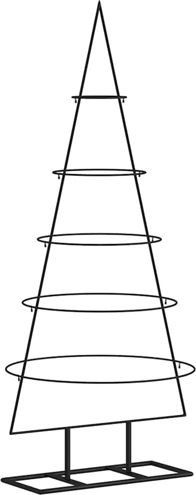 vidaXL Brad de Crăciun din metal pentru decor, negru, 125 cm