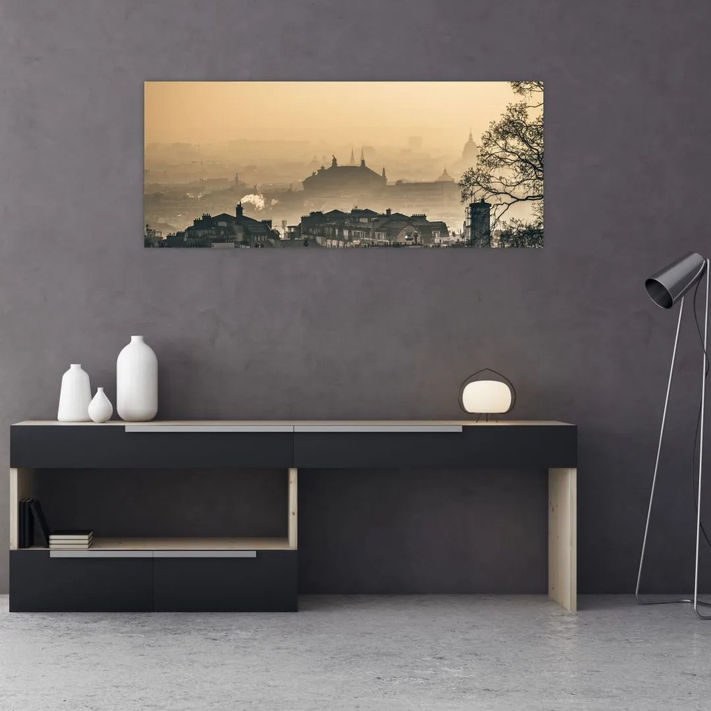 Tablou - Orașul în ceață (120x50 cm)