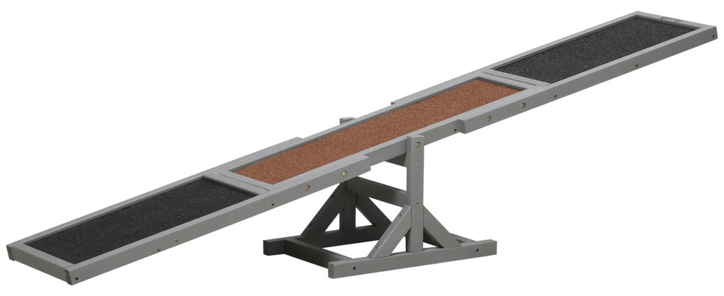 PawHut Agility sport pentru câini balansoar echipament antrenament câine lemn brad prelucrat fetru bituminat antiderapant gri negru | Aosom Romania