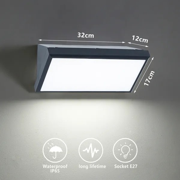 Brilagi-LED TRIANGLE - aplică de perete pentru exterior RGBW, 1xE27/9W/230V, antracit, IP65