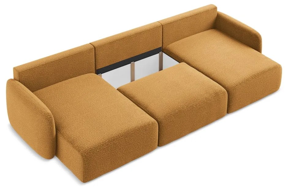 Colțar portocaliu extensibil/cu spațiu de depozitare Kalena – Makamii