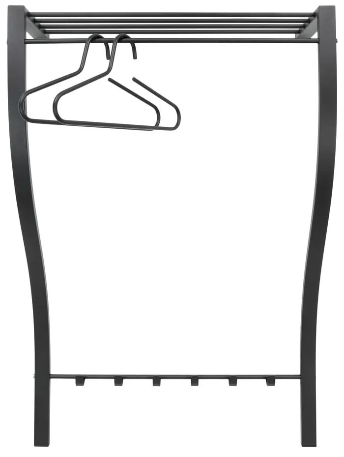 Cuier de perete negru cu raft din metal 75 cm Carve – Spinder Design