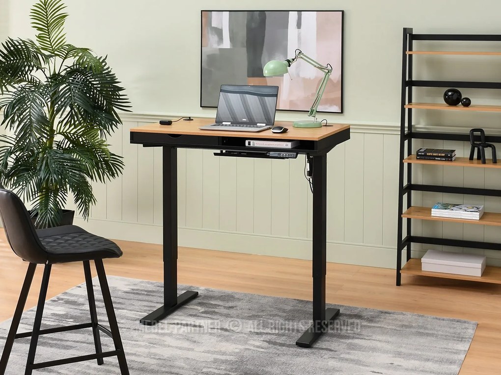Masă PC Osto 100 (stejar negru + negru). Promo -7%. 1109819