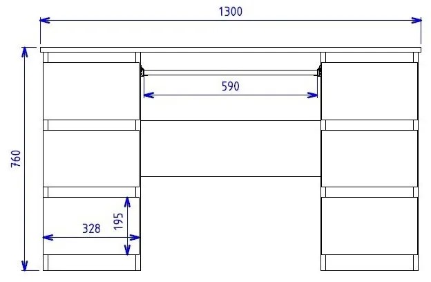 BIM501 - Masa de Birou 130 cm, office - Sonoma, Stejar si Gri