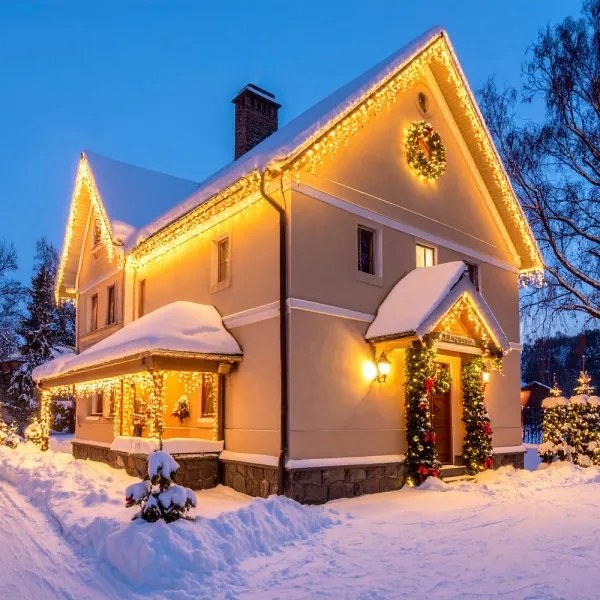 Brilagi - Ghirlandă LED de exterior 360xLED/8 funcții, 14 m, IP44, alb cald, tip țurțuri