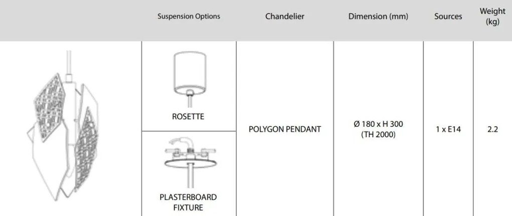 Pendul modern design LUX realizat manual POLYGON