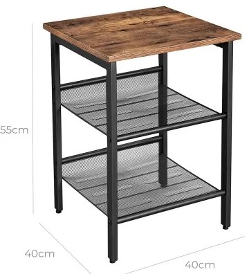 Masă laterală ELDUR maro/negru