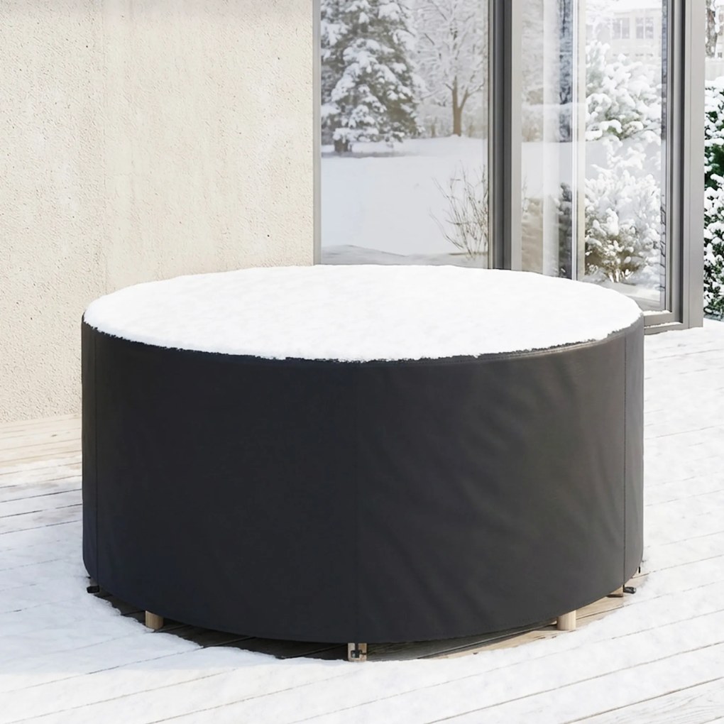 Outsunny Husă impermeabilă pentru mobilier de grădină pentru masă rotundă, țesătură Oxford 420D pentru exterior, Ø200 x 80 cm, negru | Aosom Romania