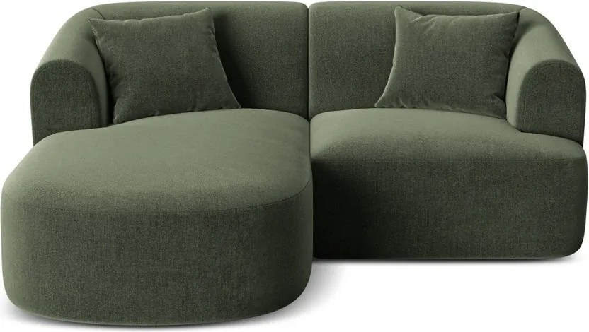 Colțar verde cu tapițerie din catifea (cu colț pe partea stângă/cu șezlong) Campi – Cosmopolitan Design