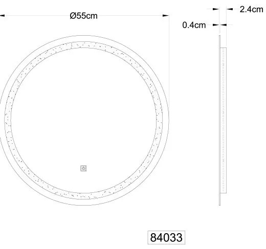 Oglinda baie cu iluminat LED IP44 4000K Rivas 55cm 84033 GL