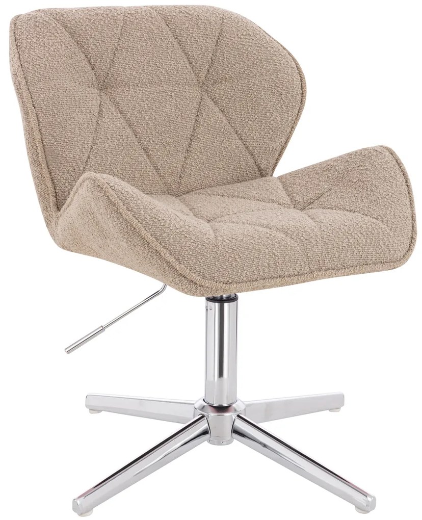 HR111CROSS Scaun Latte Boucle cu Bază Cromata