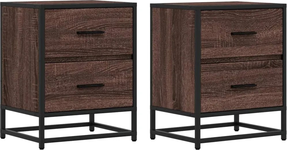 vidaXL Noptiere, 2 buc., stejar maro, 40x31x50 cm, lemn compozit