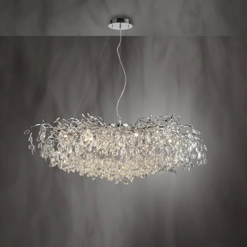 Lustra suspendata design magnific RICICLE crom, 50x120cm