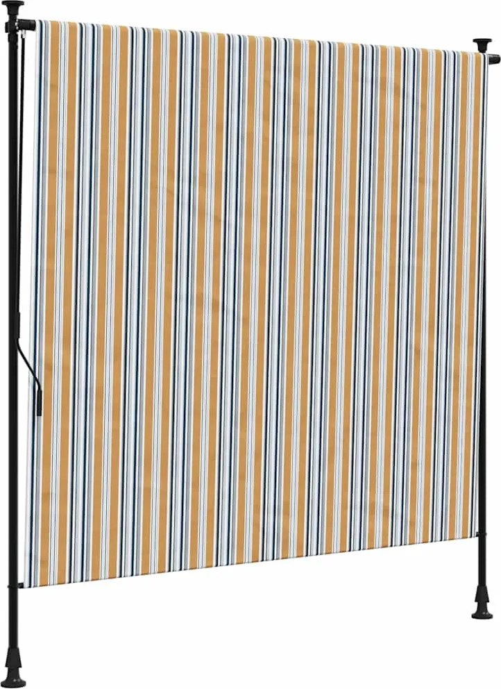 vidaXL Jaluzea rulou de exterior, galben/alb, 150x270 cm țesătură/oțel