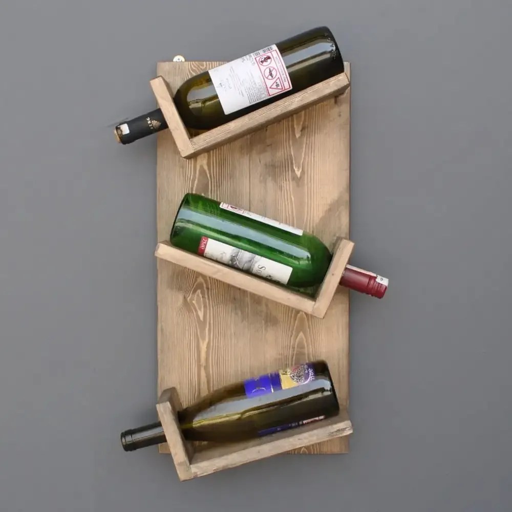 Stand sticle vin din lemn,seria wood, Homs Bar, Natur, 50 x 28 x 11 cm,700138