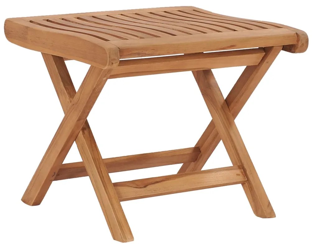 vidaXL Taburet pliabil, 46,5 x 49 x 41,5 cm, lemn masiv de tec