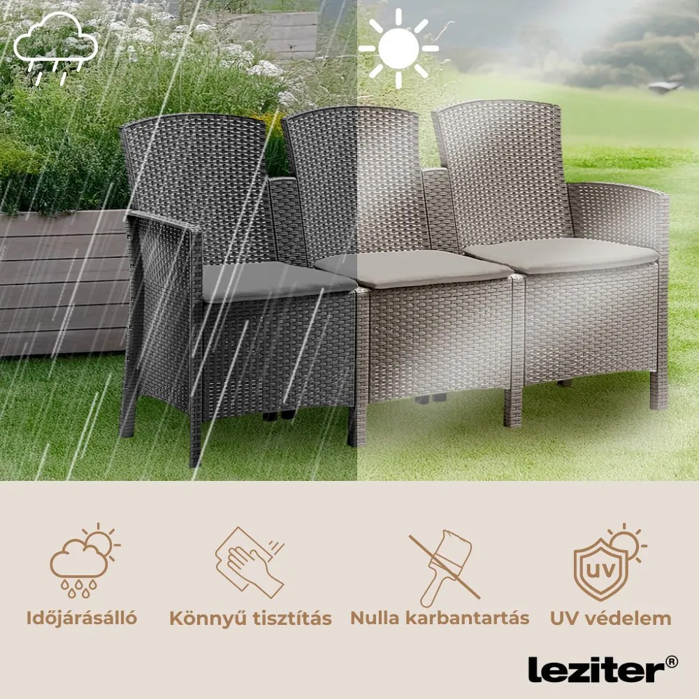 Canapea de grădină Lima cu 3 locuri, grafit