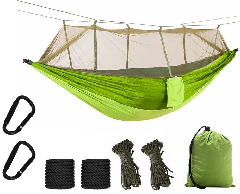 Zaparkorun Hamac pentru exterior - hamac cu plasa de insecte - masliniu