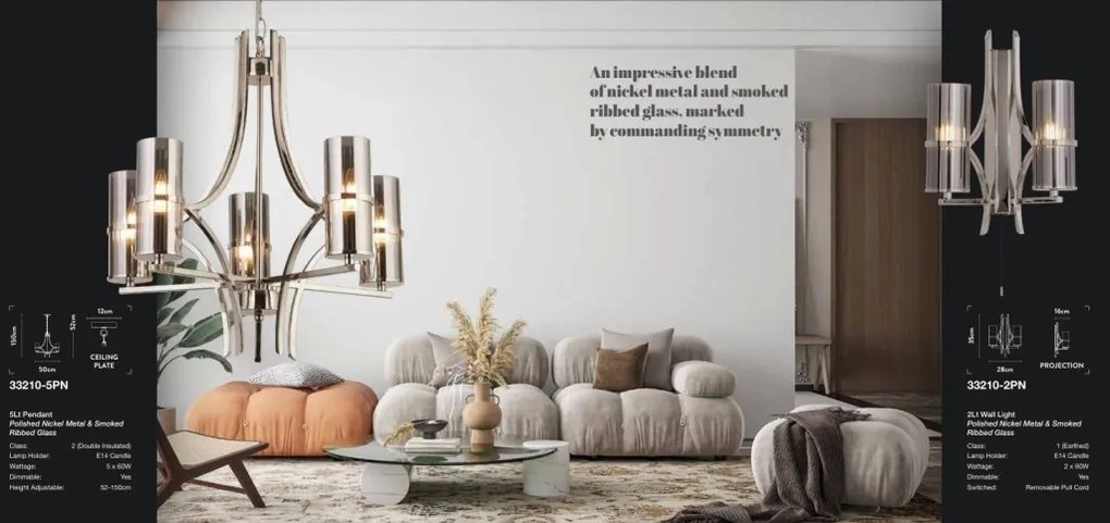 Candelabru modern cu 5 brate Belle