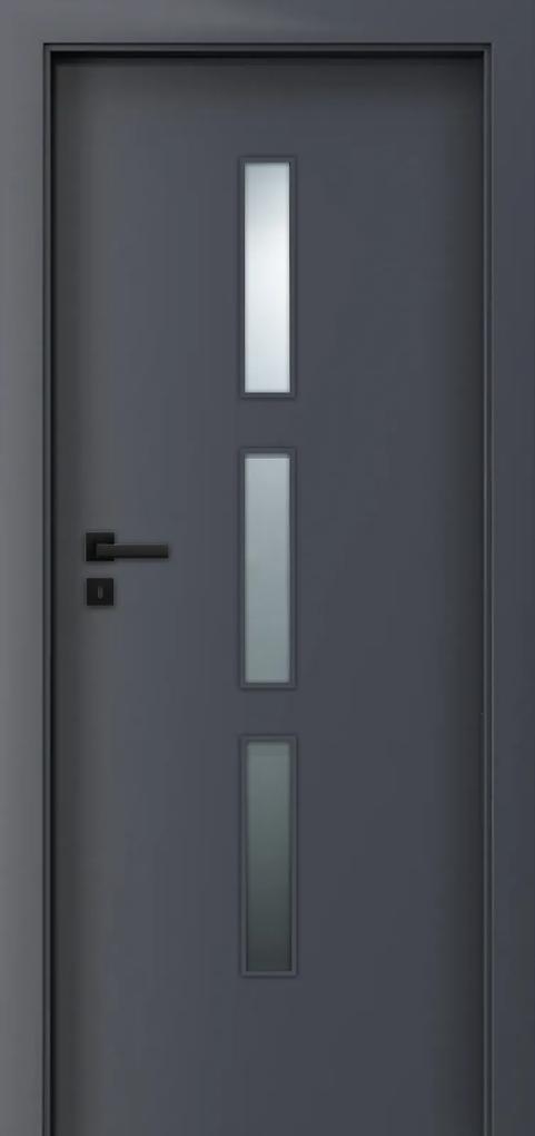 Usa de interior gri antracit finisaj CPL cu toc metalic negru mat - INFINIT 4.1 ST, 900 x 2060, Gri Antracit, 160-250 mm, Toc Reglabil CPL - Gri