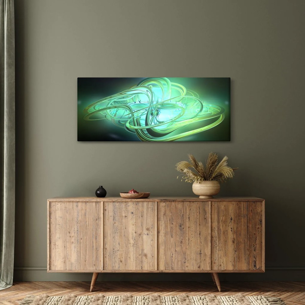 Tabloul cu abstracție verde (120x50 cm)