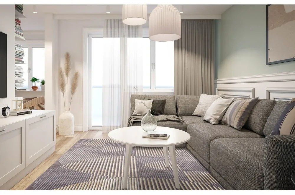 Covor gri din lână 100x180 cm Shades – Agnella
