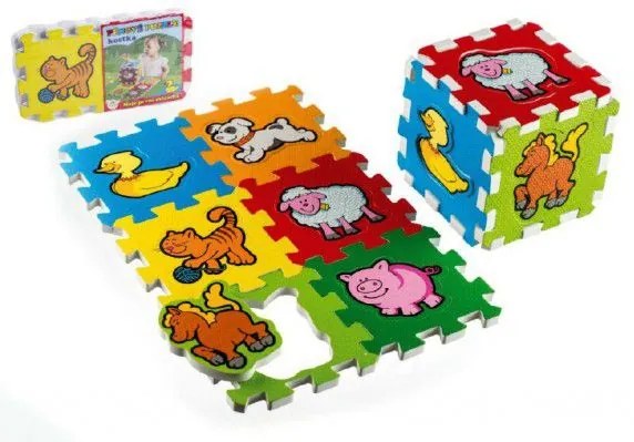 Puzzle din spumă - Primele mele animale 15x15x1,2cm, 6buc MPZ