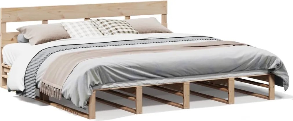 vidaXL Cadru de pat fără saltea, 200x200 cm, lemn masiv pin