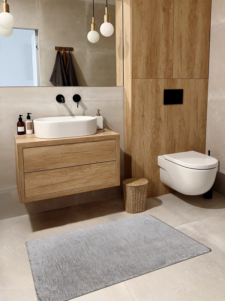 Covor modern de spălat POSH shaggy gri, antiderapant, gros