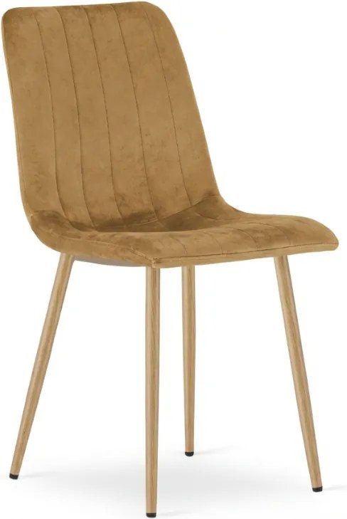 Scaun din catifea maro LAVA GOLDEN OAK
