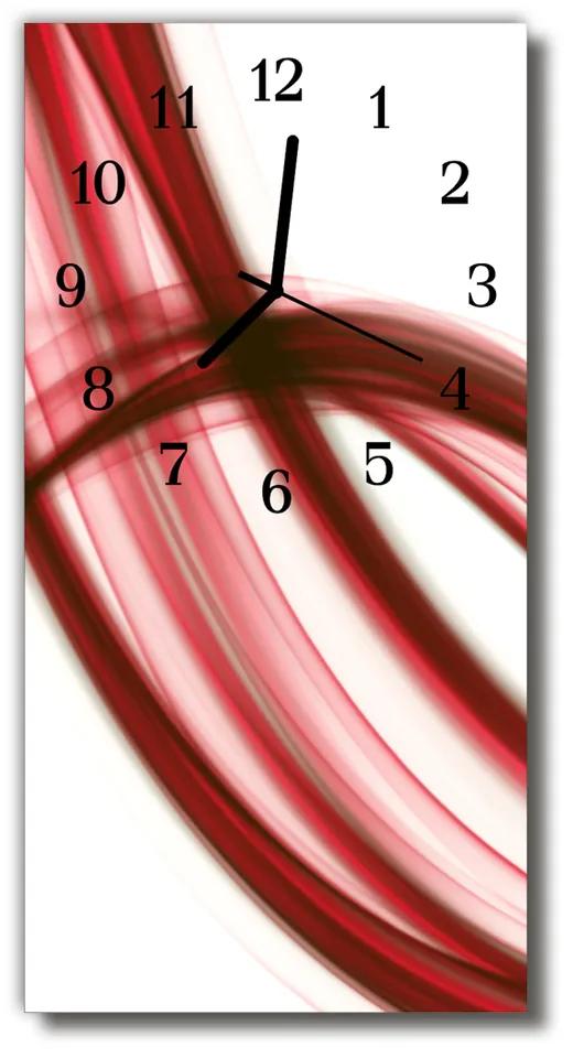 Ceas de perete din sticla vertical Art abstracție roșu linii