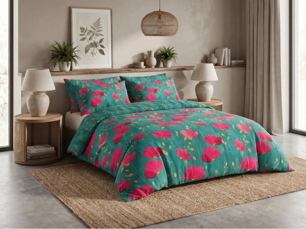 Lenjerie de pat policoton VIVIDELLE POLY verde Dimensiune lenjerie de pat: 70 x 90 cm | 140 x 220 cm