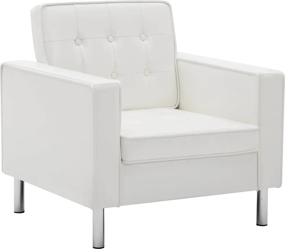 vidaXL Fotoliu alb 75x70x75 cm piele ecologică