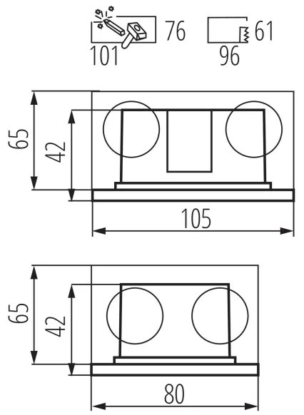 Corp de iluminat LED încastrat GLASI LED/3W/230V 4000K IP44 negru Kanlux 33694