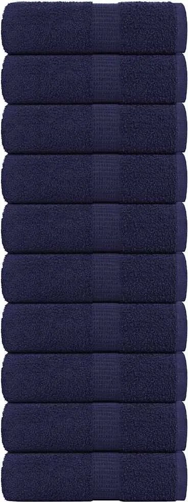 vidaXL Prosoape de oaspeți, FROGN, albastru marin, 10 buc., 30x50 cm, 360 g/m²